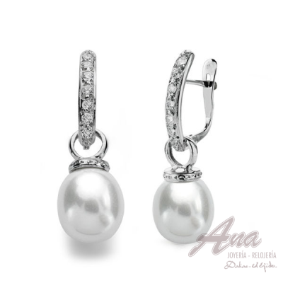 9K PENDIENTES ORO BLANCO...