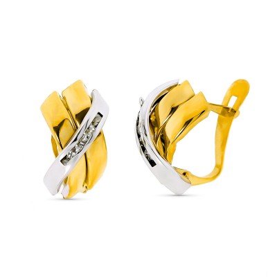 9K PENDIENTES ORO BICOLOR...
