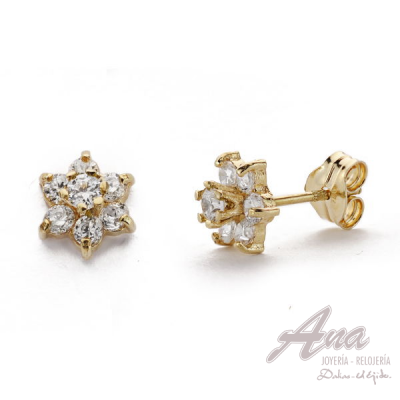 9K PENDIENTES CUAJO. 6X6 MM
