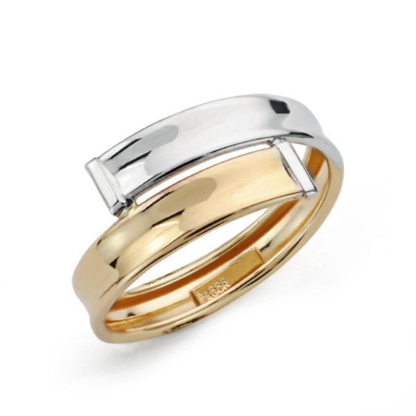 9K SORTIJA ORO BICOLOR CON BANDAS EN...