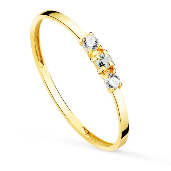 18K SORTIJA ORO AMARILLO AGUAMARINA Y...