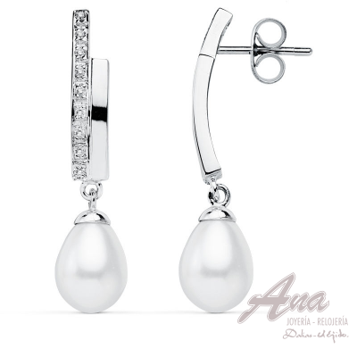 9K PENDIENTES ORO BLANCO...