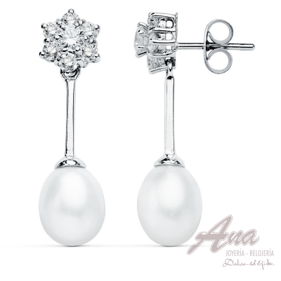 9K PENDIENTES ORO BLANCO...