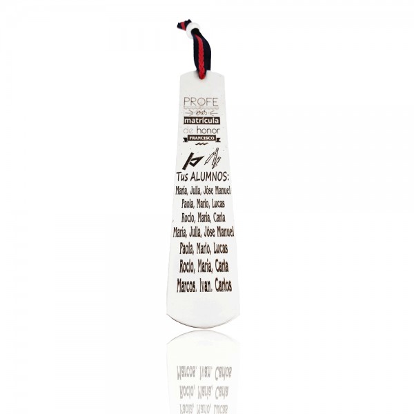 Marcapaginas metal personalizado.