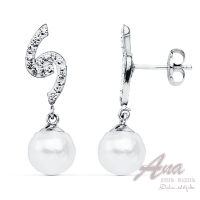 9K PENDIENTES ORO BLANCO...