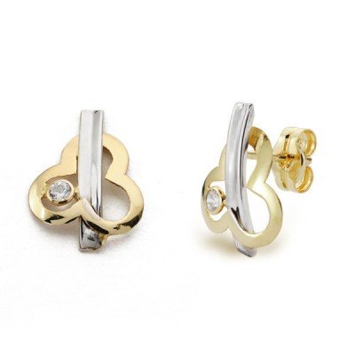 9K PENDIENTES BICOLOR...