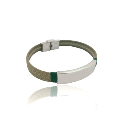 Pulsera Acero con placa...