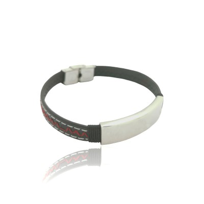 Pulsera Acero con placa...