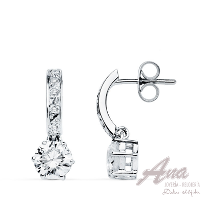 9K PENDIENTES ORO BLANCO...