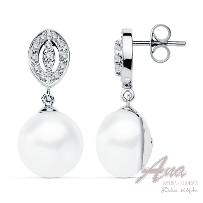 9K PENDIENTES ORO BLANCO...