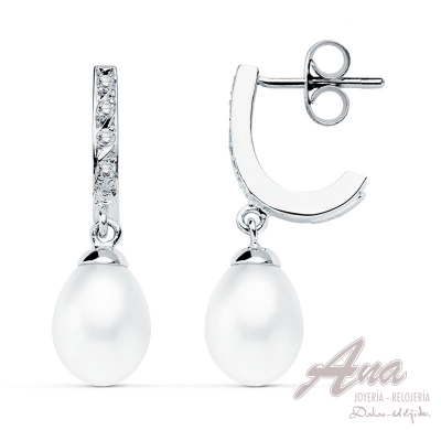 9K PENDIENTES ORO BLANCO...
