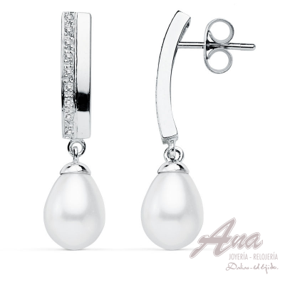 9K PENDIENTES ORO BLANCO...