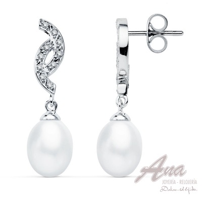 9K PENDIENTES ORO BLANCO...