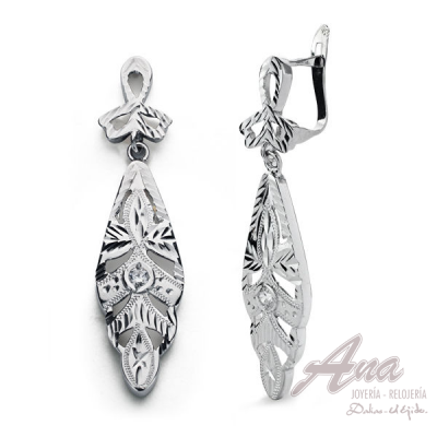 9K PENDIENTES ORO BLANCO...