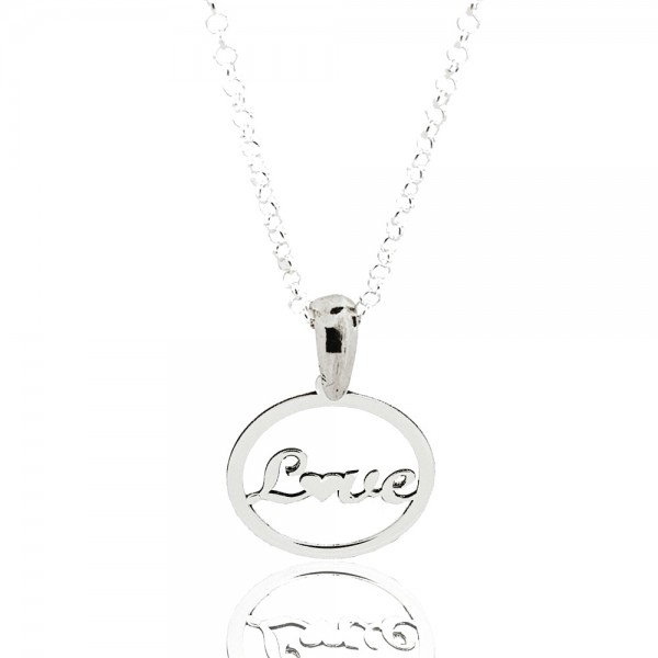 Gargantilla Plata, aro calado LOVE