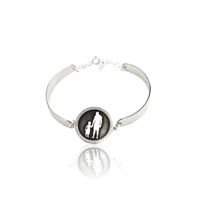 Pulsera Plata, aro abierto...