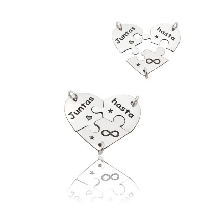 Colgante corazon tres partes