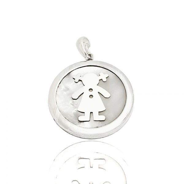 Colgante Plata, Nacar de 30 mm de...