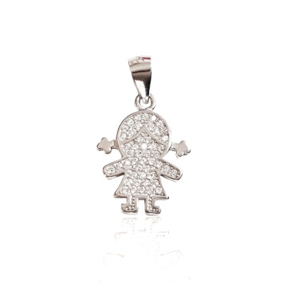 Colgante Plata, niña circonita