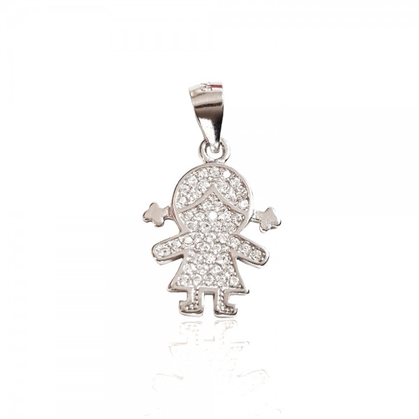 Colgante Plata, niña circonita