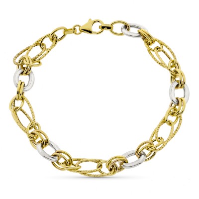 PULSERA 9 KTES BICOLOR. 20 CM.