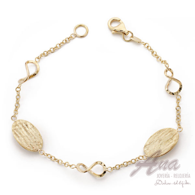 9K PULSERA HUECA 19.5CM