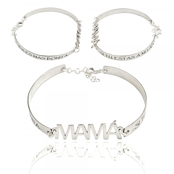 Pulsera plata aro abierto personaliza