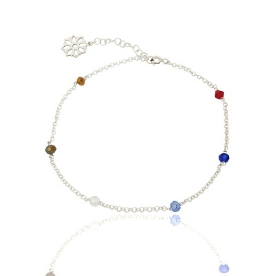 Pulsera plata cristales...