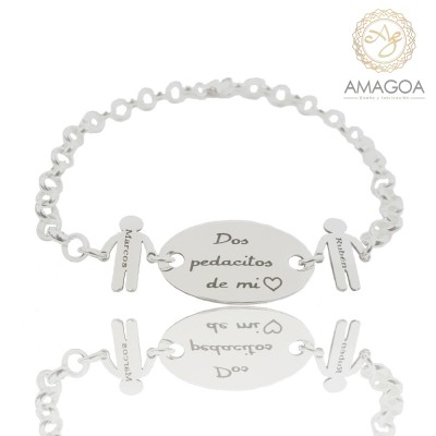 Pulsera plata placa...