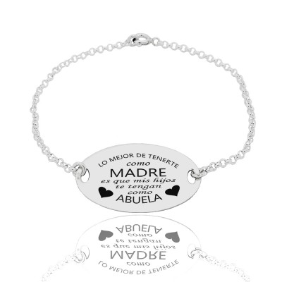 Pulsera plata placa...