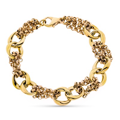 9K PULSERA HUECA TRICOLOR...