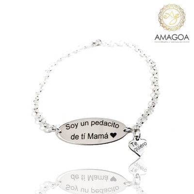 Pulsera Plata, conector...