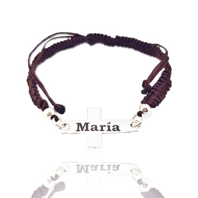 Pulsea de plata macrame...