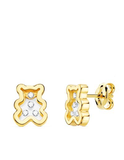 PENDIENTES ORO AMARILLO OSO...