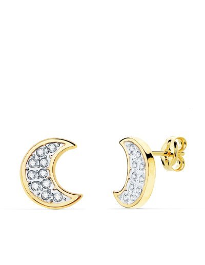 PENDIENTES ORO BICOLOR LUNA...