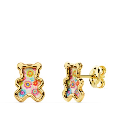 18K PENDIENTES OSOS NACAR...
