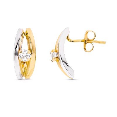 9K PENDIENTES ORO BICOLOR...