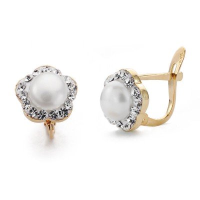 9K PENDIENTES ORO BICOLOR...