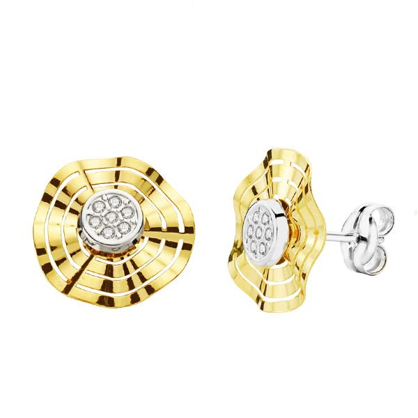 9K PENDIENTES ORO BICOLOR CALADOS...