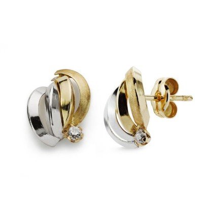 9K PENDIENTES ORO BICOLOR...