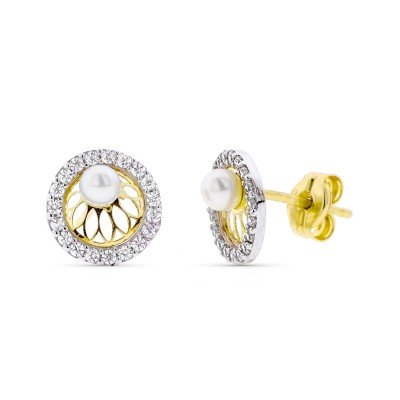 9K PENDIENTES ORO BICOLOR...