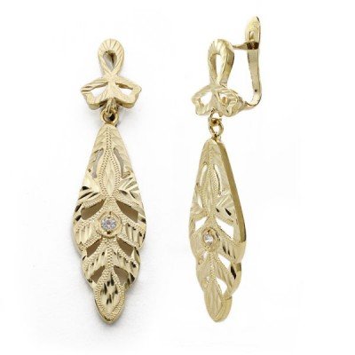 9K PENDIENTES CIGARRON 37X9 MM