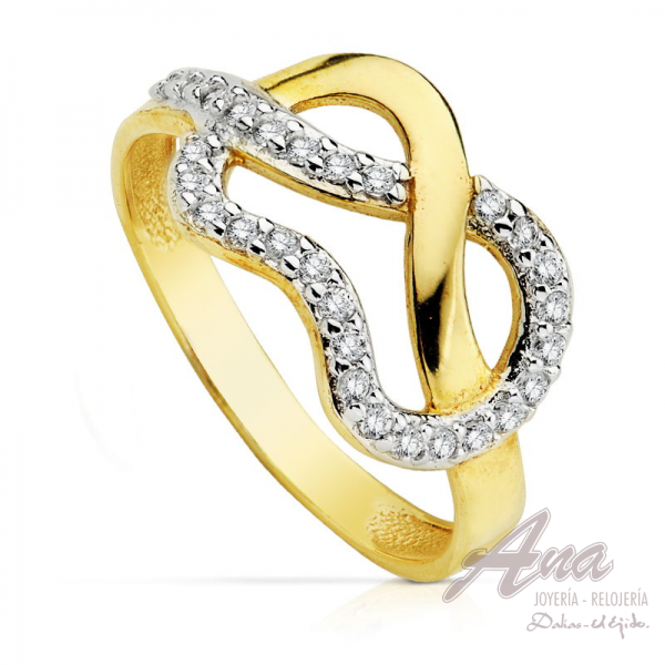 9K SORTIJA BICOLOR CIRCONITAS 9K SORTIJA BICOLOR CIRCONITAS