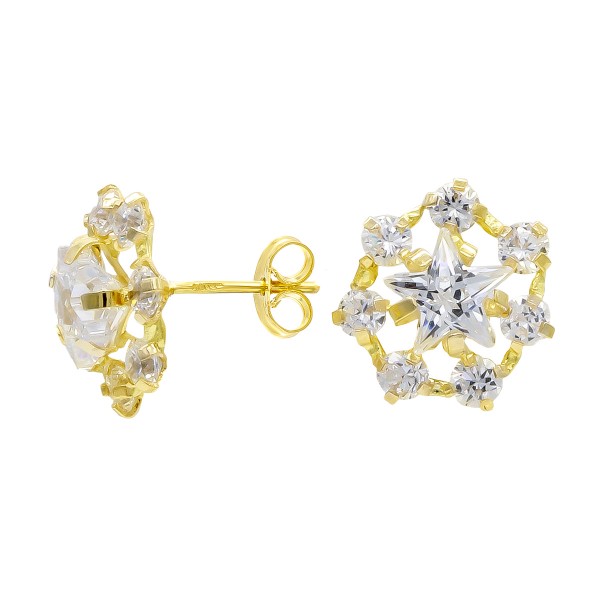 18K PENDIENTES ORO AMARILLO ESTRELLA...