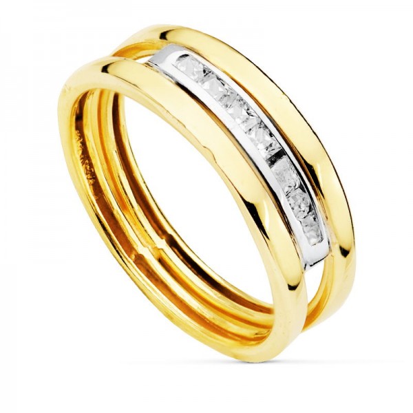 9K SORTIJA BICOLOR CIRCONITAS 6.5 MM