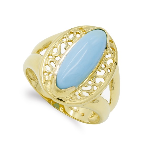 18K SORTIJA ORO AMARILLO TURQUESA...