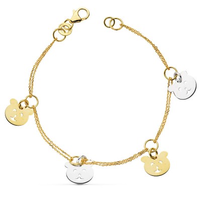 18K PULSERA BICOLOR OSO S...