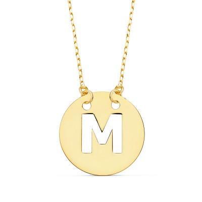 18K COLGANTE LETRA  M  15...
