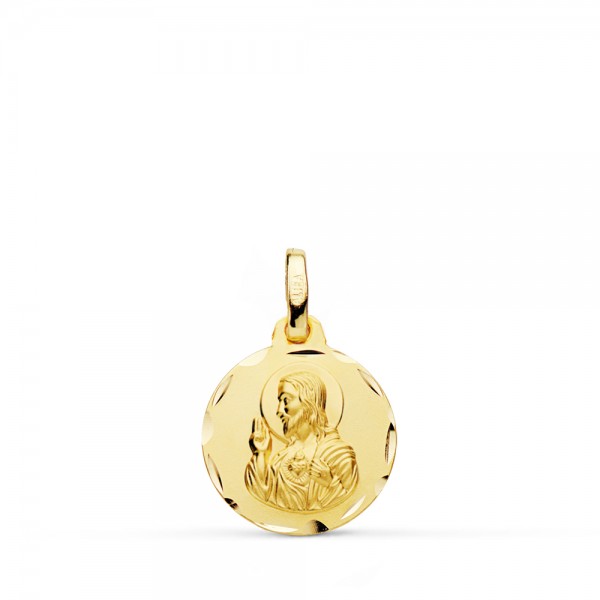 18K MEDALLA CRISTO SAGRADO CORAZON DE...