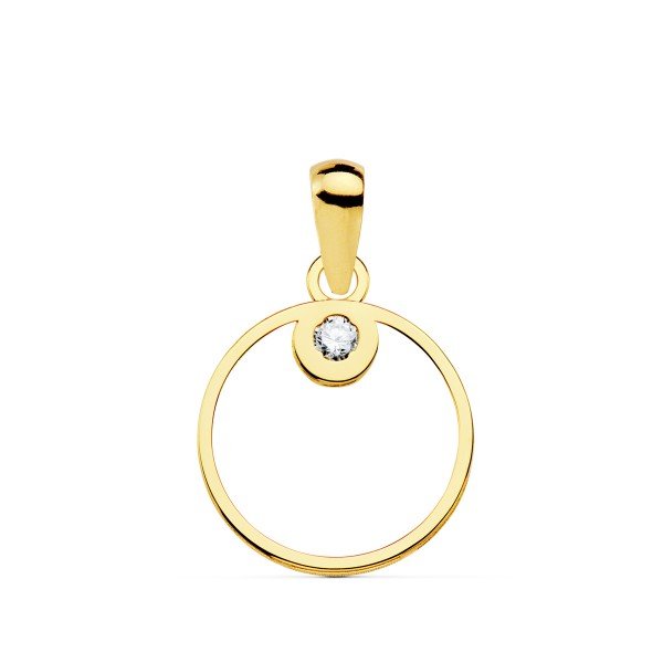 18K COLGANTE CIRCULO CIRCONITA 12 MM